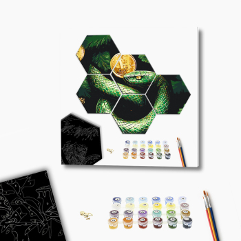 Картина по номерам На чорному полотні - (шестикутна) “Плід бажань”