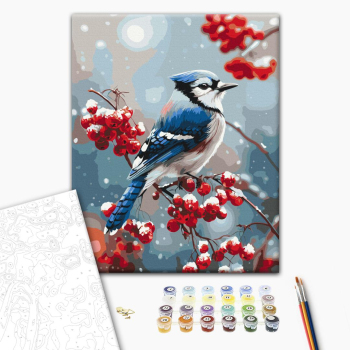 Пташка на морозному гіллі