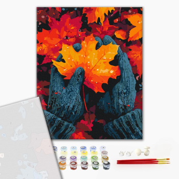 Картина по номерам Преміум картини - Серце, як кленовий лист