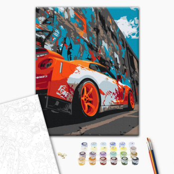 Картина по номерам Кораблі, автомобілі та літаки - Помаранчевий драйв