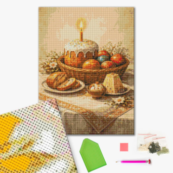 Алмазна мозаїка 40х50 - Великодній натюрморт