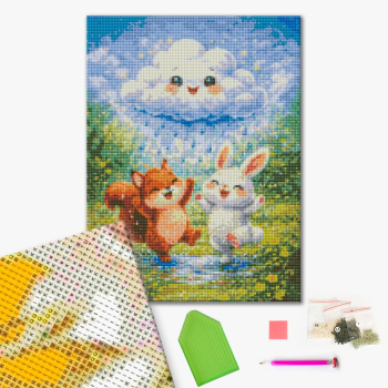 Алмазная мозаика 40x30 Власного виробництва - Весела прогулянка