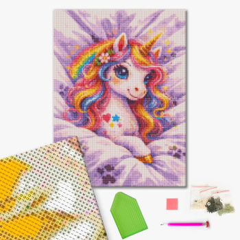 Алмазная мозаика 40x30 Власного виробництва - Казковий єдиноріг