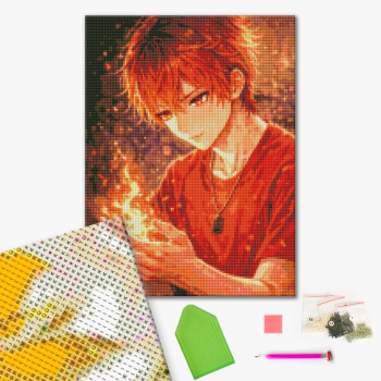 Алмазная мозаика 40x30 Власного виробництва - Серце полум’я